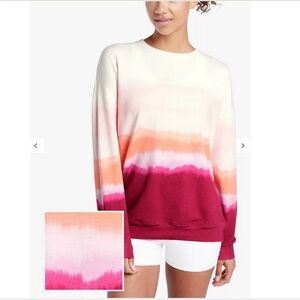 ATHLETA STUDIO TO SUMMER PLUM STREET PRINT BALANCE PULLOVER SWEATSHIRT